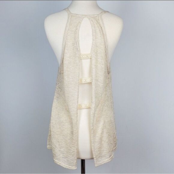 Women's Tank Top Spaghetti Strap Flower Print Cotton Blend Beige Bohemian - Picture 4 of 5